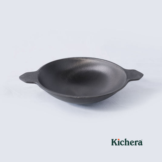 Kichera Cast Iron Breakfast Combo | Appam Pan & 10” Dosa Tawa with Long Handle + Free Tadka Pan