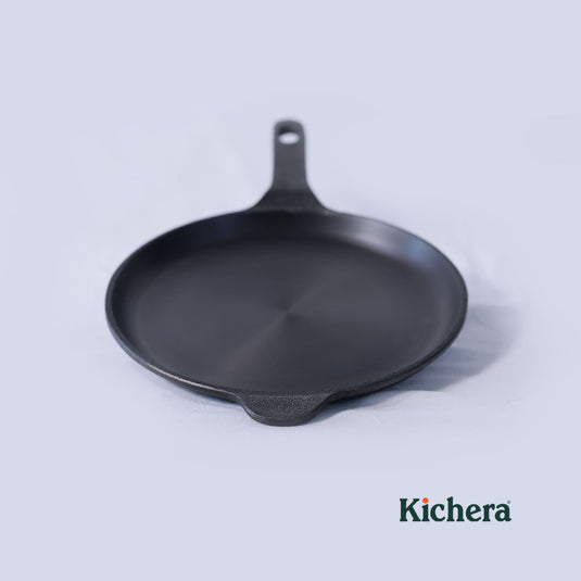 Kichera Cast Iron Lunch Combo | 10” Round Kadai & 10” Shallow Fry Pan + Free Tadka Pan
