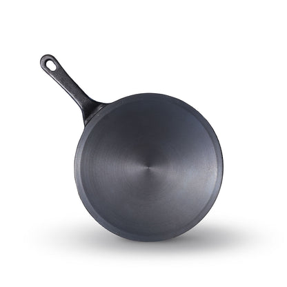 Pre-Seasoned 10 Inch Cast Iron Roti Tawa with Long Handle, Induction Base, Naturally Non-Stick