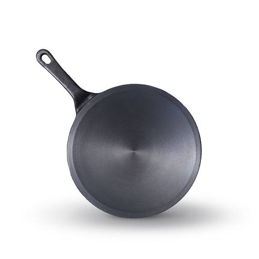 Pre-seasoned Cast Iron Super Smooth roti tawa with Long Handle, Induction Base,Naturally Non-stick