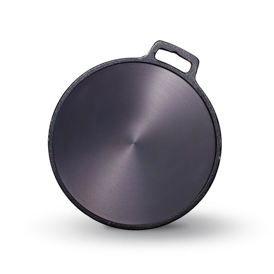 Pre-seasoned Cast Iron Dosa Tawa with Single Handle, Induction Base,Naturally Non-stick Iron Roti Tawa 11 Inch