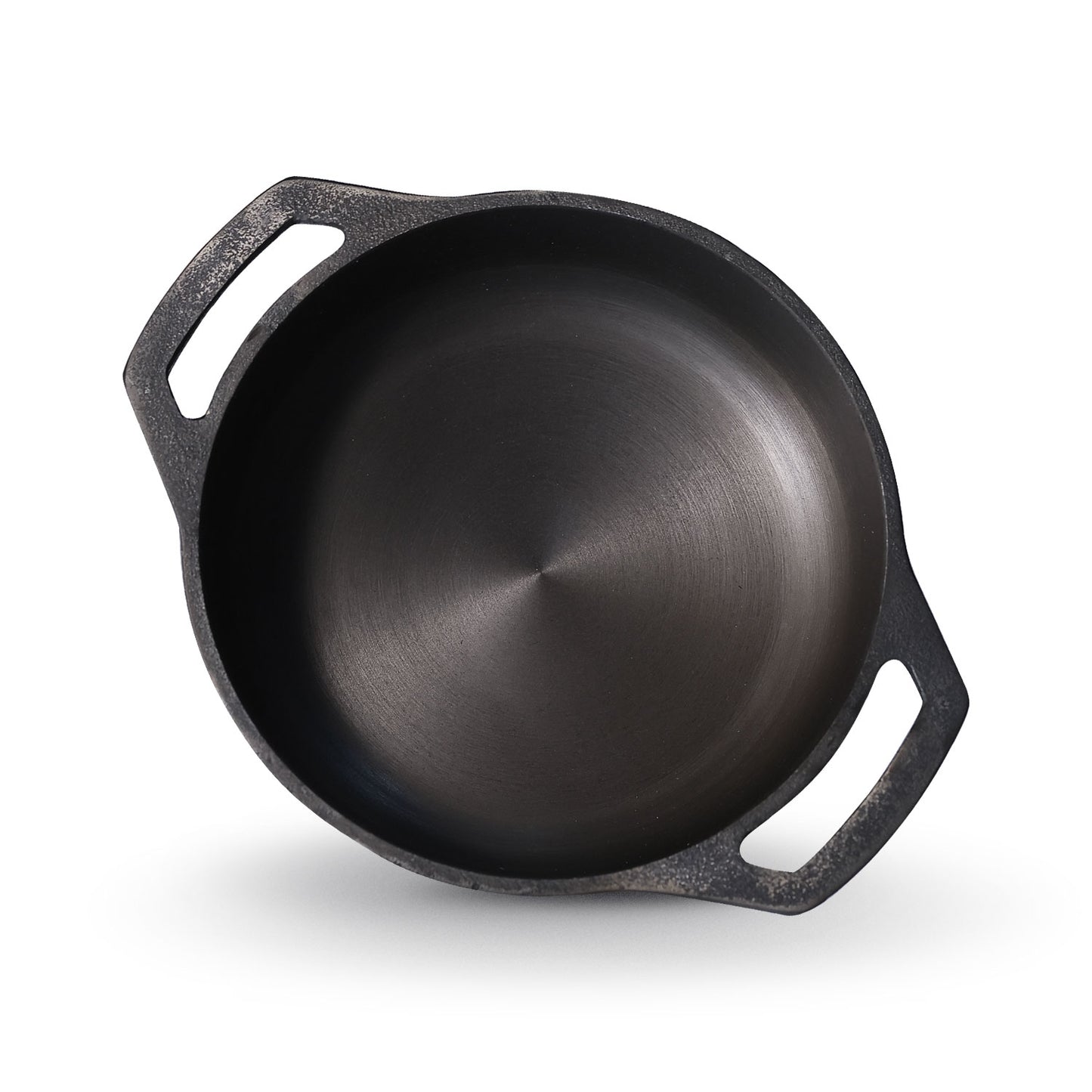 Pre-seasoned Cast Iron Super Smooth flat Base Kadai, Naturally Non-stick , Induction Base kadhai