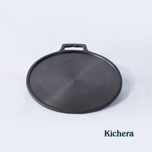 Pre-seasoned Cast Iron Dosa Tawa with Single Handle, Induction Base,Naturally Non-stick Iron Roti Tawa 11 Inch