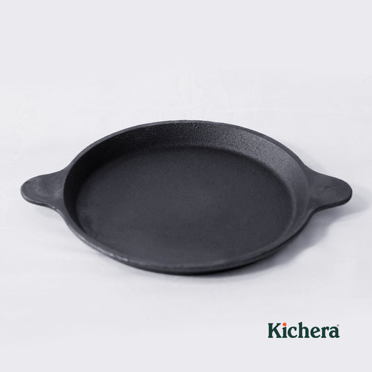 Pre-seasoned Cast Iron Fish Fry Pan, Naturally Non-stick , Induction Base Fish Tawa