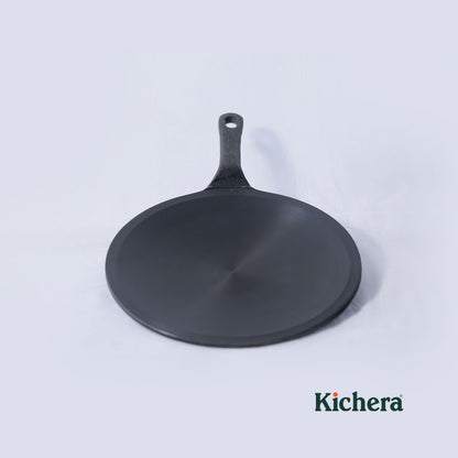 Pre-Seasoned 10 Inch Cast Iron Roti Tawa with Long Handle, Induction Base, Naturally Non-Stick