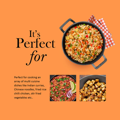 Kichera Pre-Seasoned Cast Iron Deep Kadai | 9 Inch