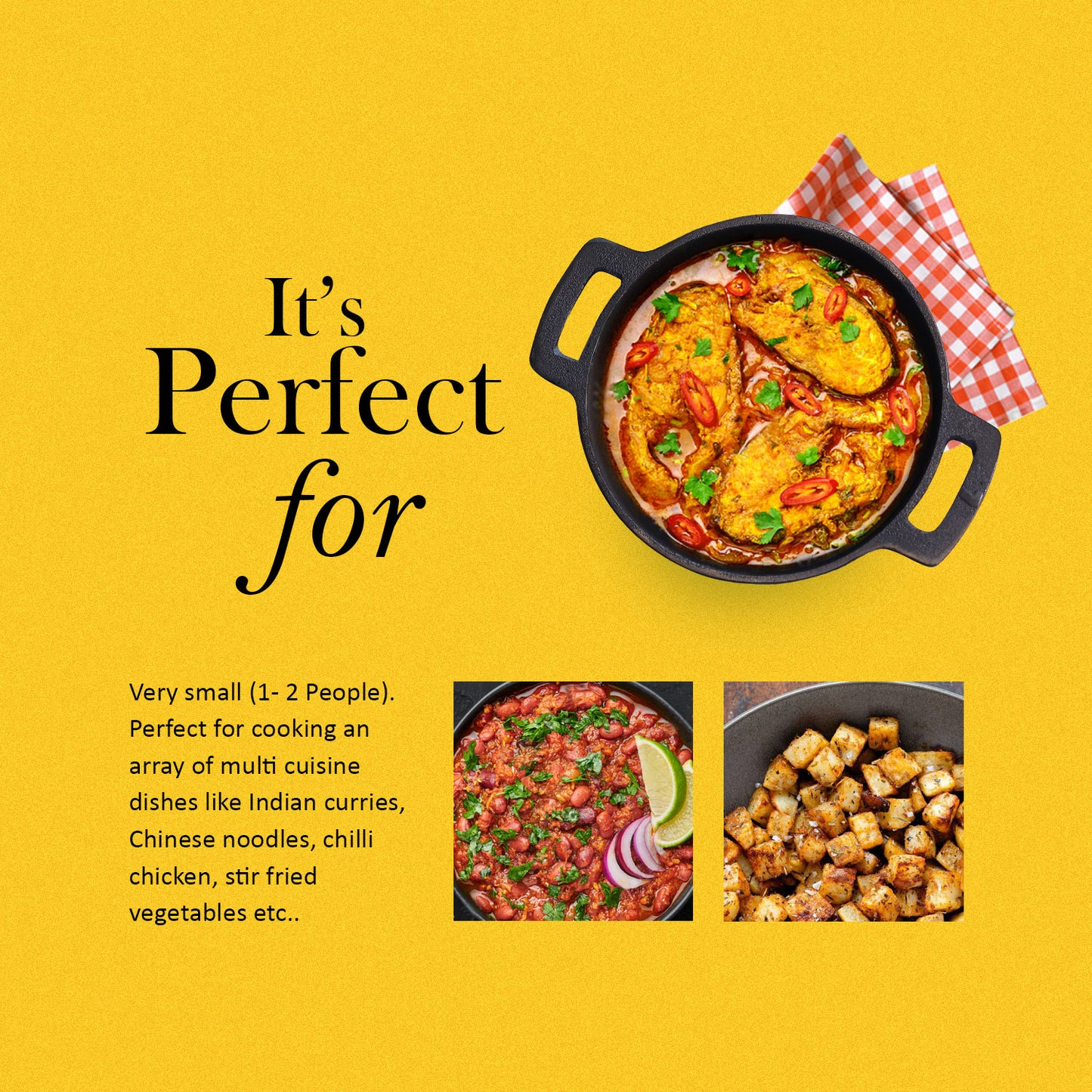 Kichera Ramadan Combo Offer | Cast Iron Kadai + Pathiri Tawa(Dosa Tawa)+ Triply Wok Pan + FREE Iron Thadka Pan