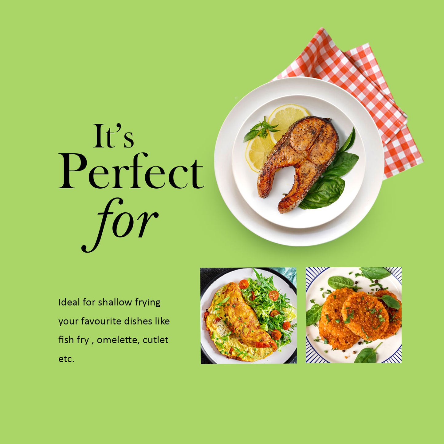 Kichera Pre-seasoned Cast Iron Fish Fry Pan – Naturally Non-Stick, Induction Base Fish Tawa | Best Non Toxic Cookware for Health