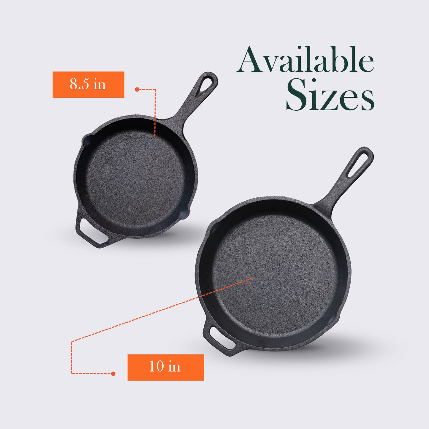 Pre-Seasoned Cast Iron Skillet 10 Inch – Naturally Non-Stick, Induction Base Frying Pan for Healthy Cooking