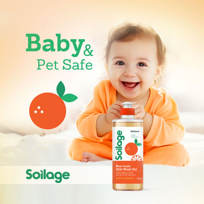 Soilage Best Organic Dishwash Liquid Gel Lemon 500ml and 5L Combo | Natural & Non-Toxic | Plant-Based with Baking Soda, Salt & Citric | Eco-Friendly | Tough on Grease, Gentle on Hands | Baby & Pet Safe