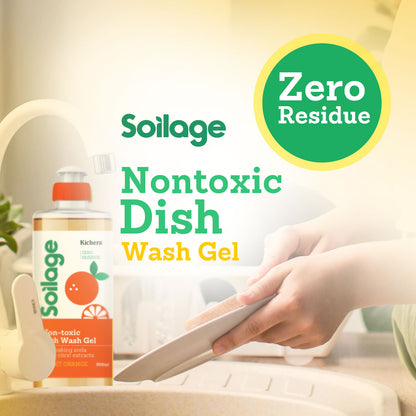 Soilage Best Organic Dishwash Liquid Gel Sweet Orange 500ml & 2L Combo | Natural & Non-Toxic | Plant-Based with Baking Soda, Salt & Citric | Eco-Friendly | Tough on Grease, Gentle on Hands | Baby & Pet Safe