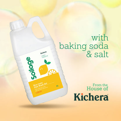 Soilage Best Organic Dishwash Liquid Gel Sweet Orange 500ml & 2L Combo | Natural & Non-Toxic | Plant-Based with Baking Soda, Salt & Citric | Eco-Friendly | Tough on Grease, Gentle on Hands | Baby & Pet Safe