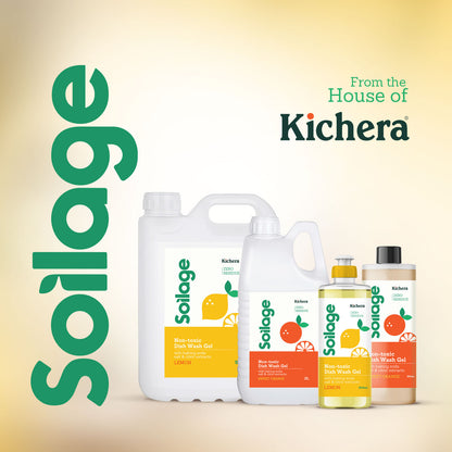 Soilage Best Organic Dishwash Liquid Gel Sweet Orange 500ml & 2L Combo | Natural & Non-Toxic | Plant-Based with Baking Soda, Salt & Citric | Eco-Friendly | Tough on Grease, Gentle on Hands | Baby & Pet Safe