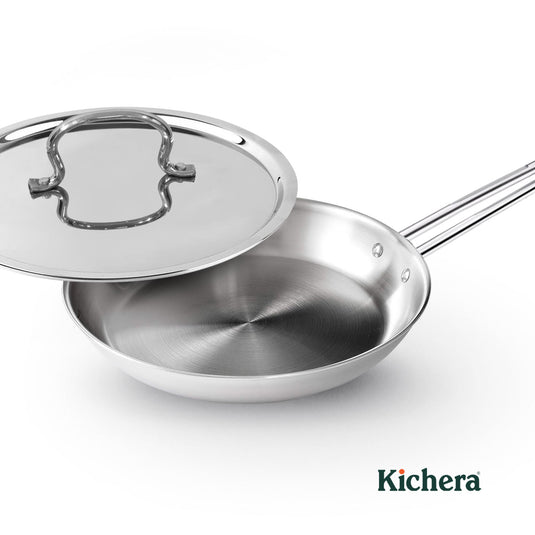 Kichera Triply Stainless Steel Fry Pan with Lid