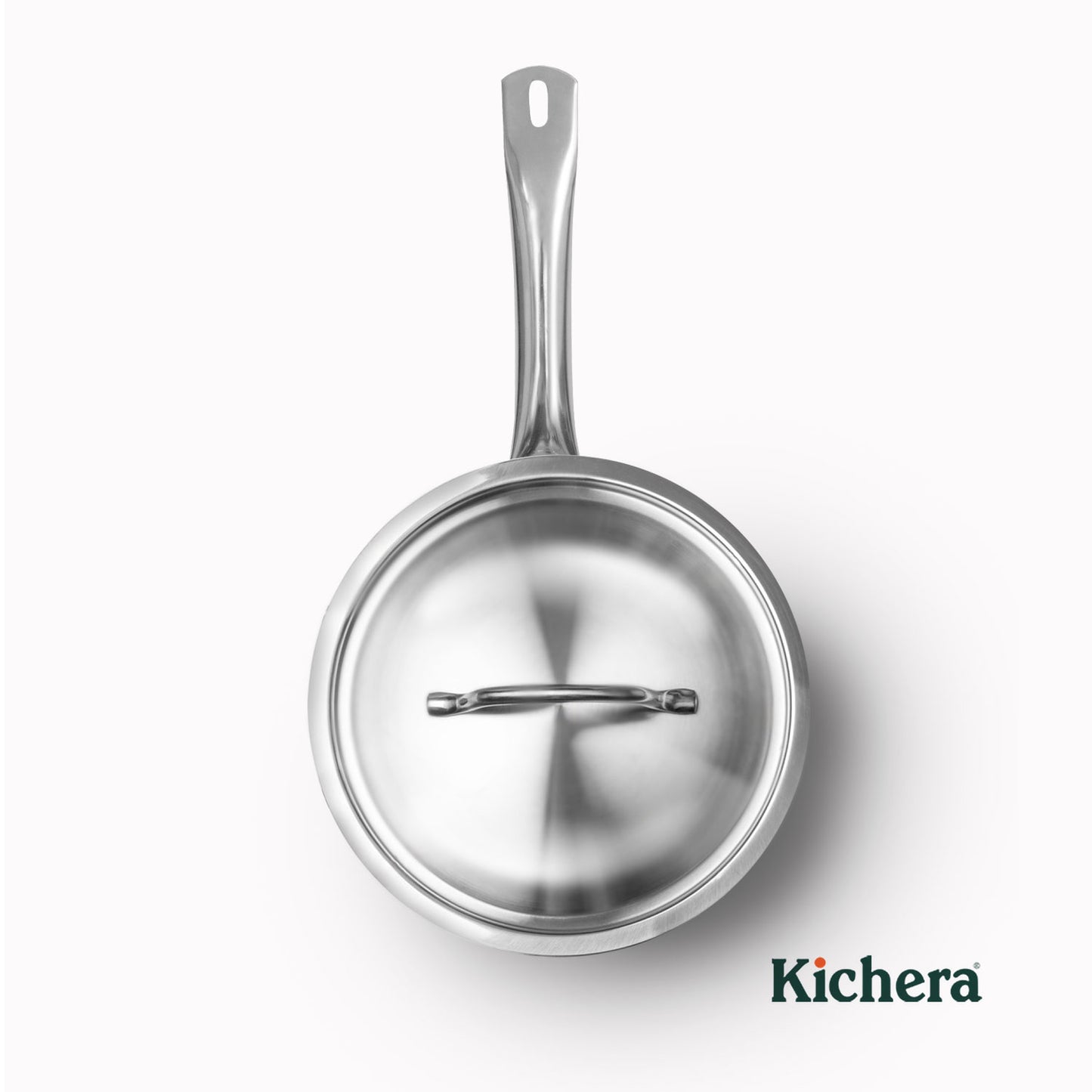 Triply Stainless Steel Saucepan Tube Handle with Lid | Kichera Natural Non Toxic Cookware | Even Heating | Safe for All Stoves