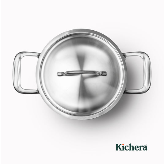 Kichera Triply Stainless Steel Kadai with lid