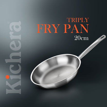 Kichera Triply Stainless Steel Fry Pan Tube Handle