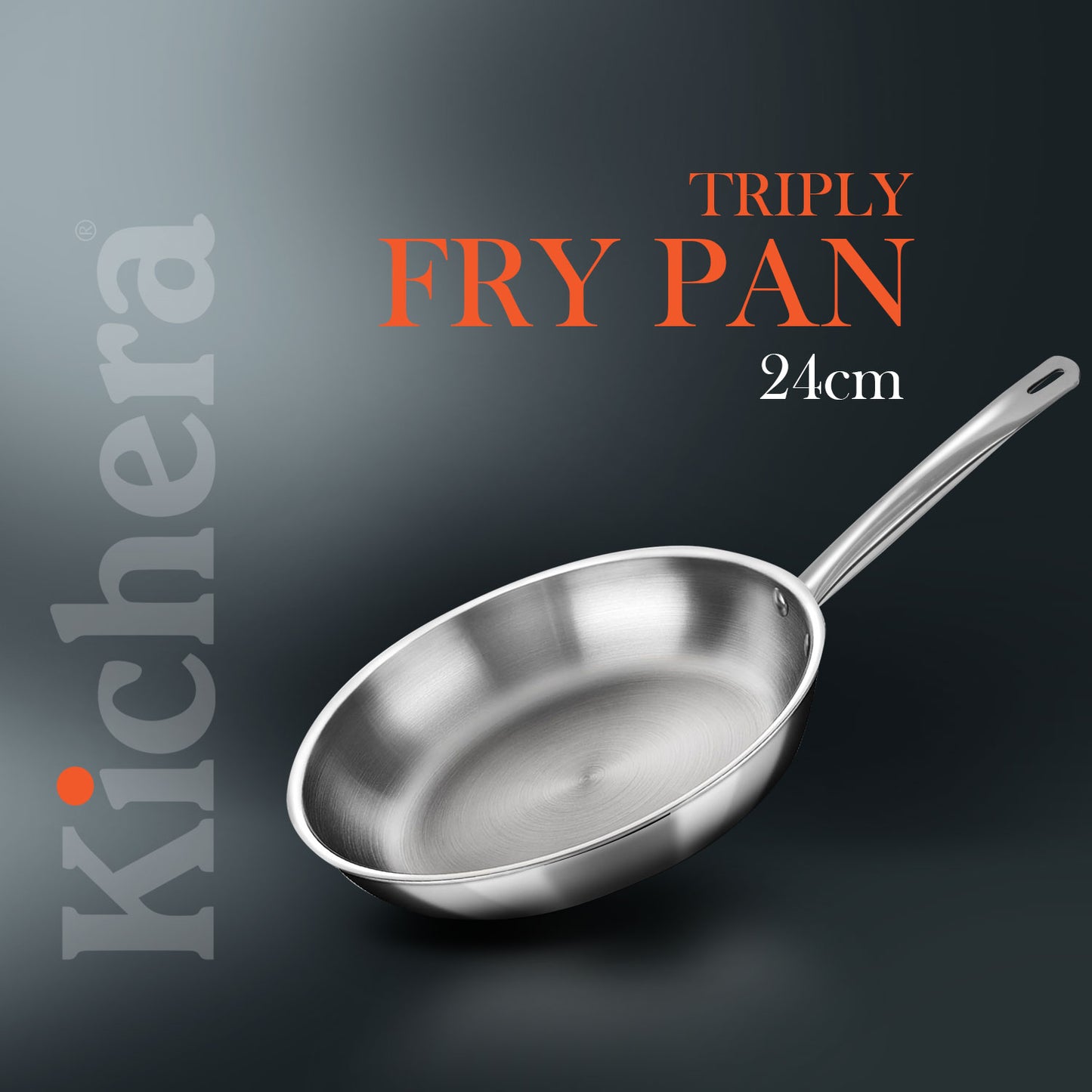 Kichera Triply Stainless Steel Fry Pan Tube Handle