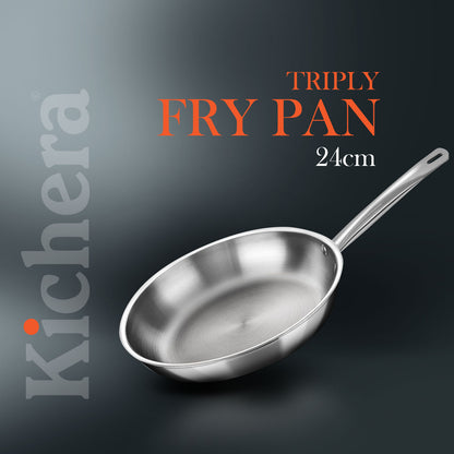 Kichera Triply Stainless Steel Fry Pan Tube Handle