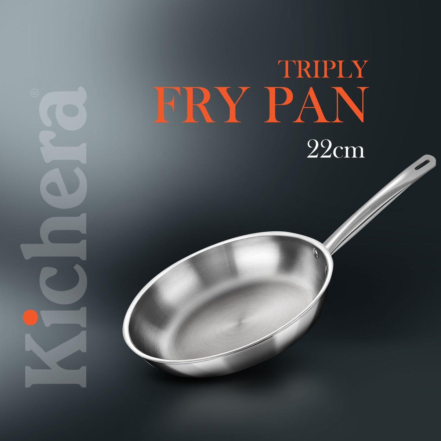 Kichera Triply Stainless Steel Fry Pan Tube Handle