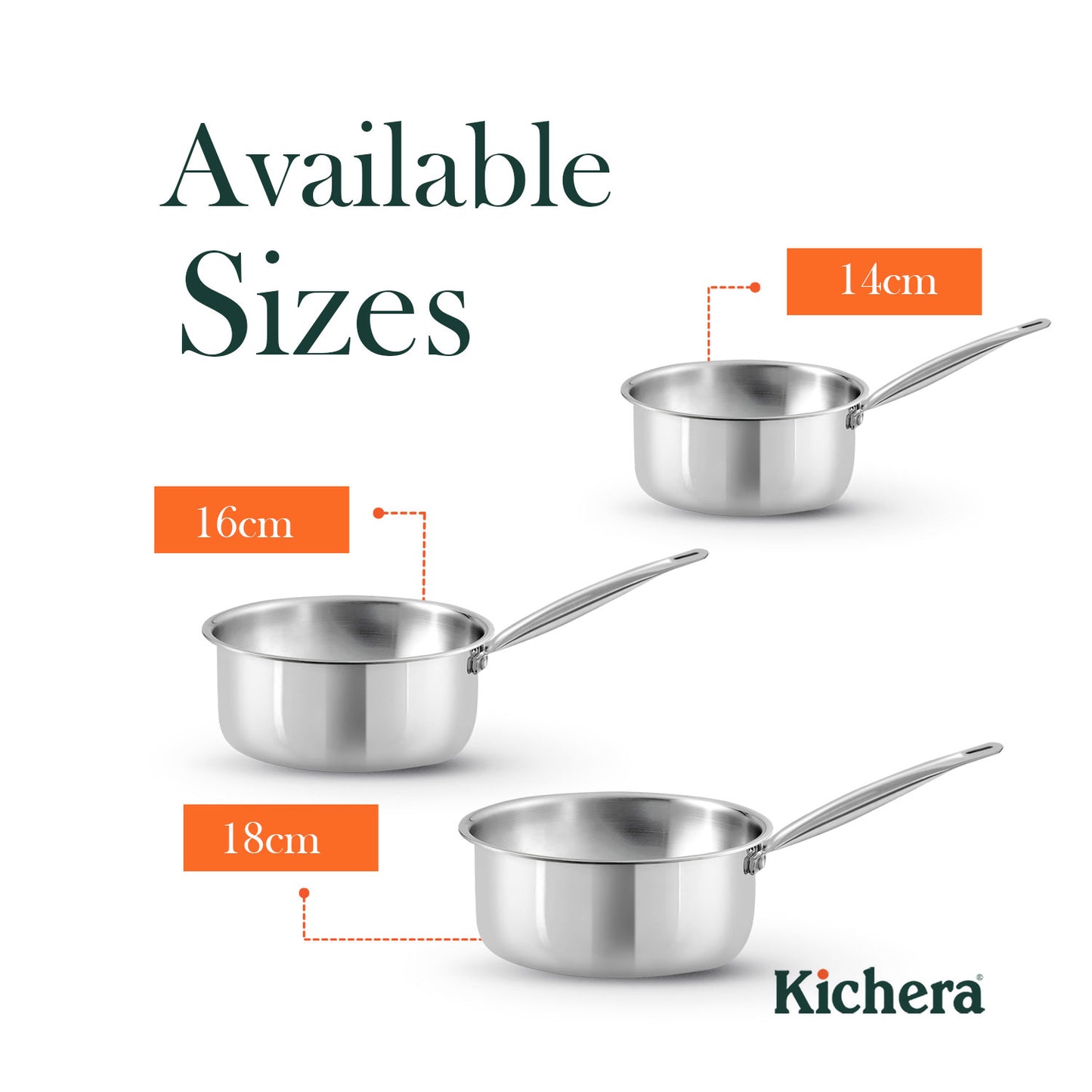 Kichera Triply Stainless Steel Saucepan Tube Handle