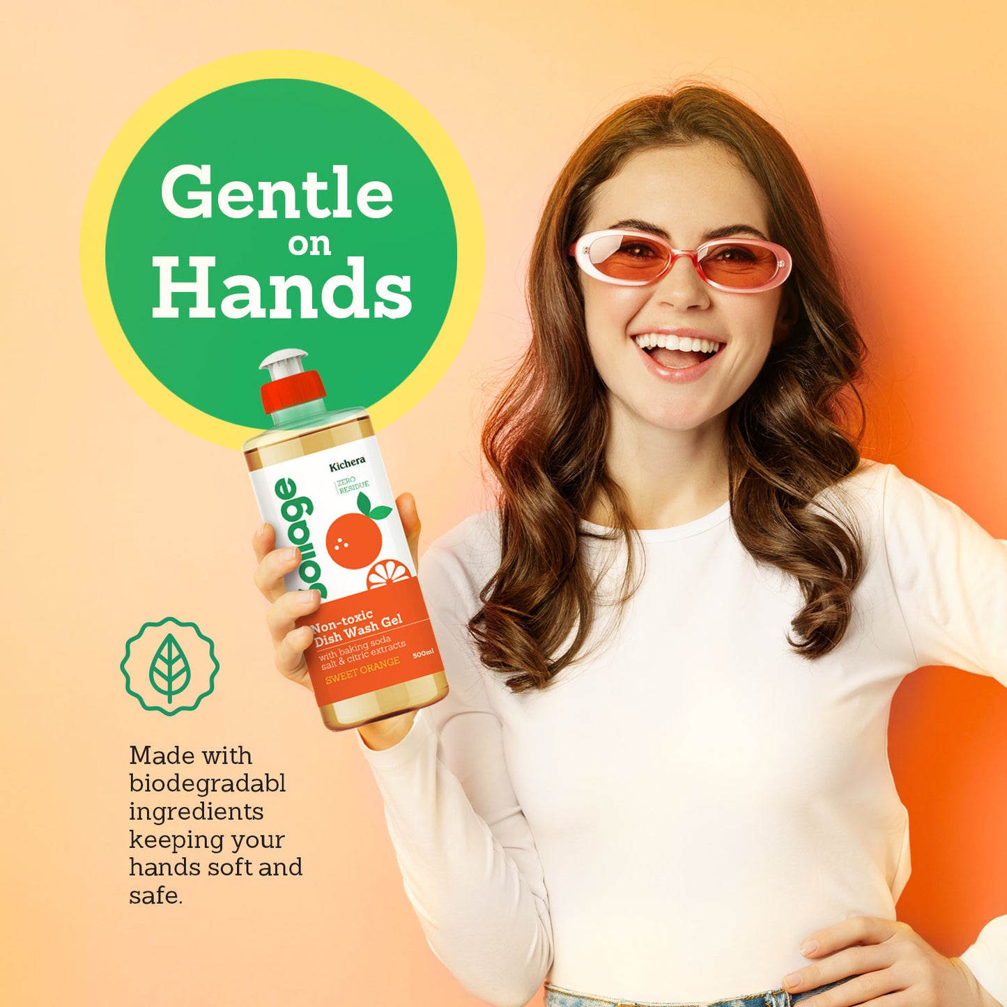 Soilage Organic Dishwash Liquid Gel Sweet Orange & Lemon Combo | 500ml Each | Natural & Non-Toxic | Plant-Based with Baking Soda, Salt & Citric | Eco-Friendly | Tough on Grease, Gentle on Hands