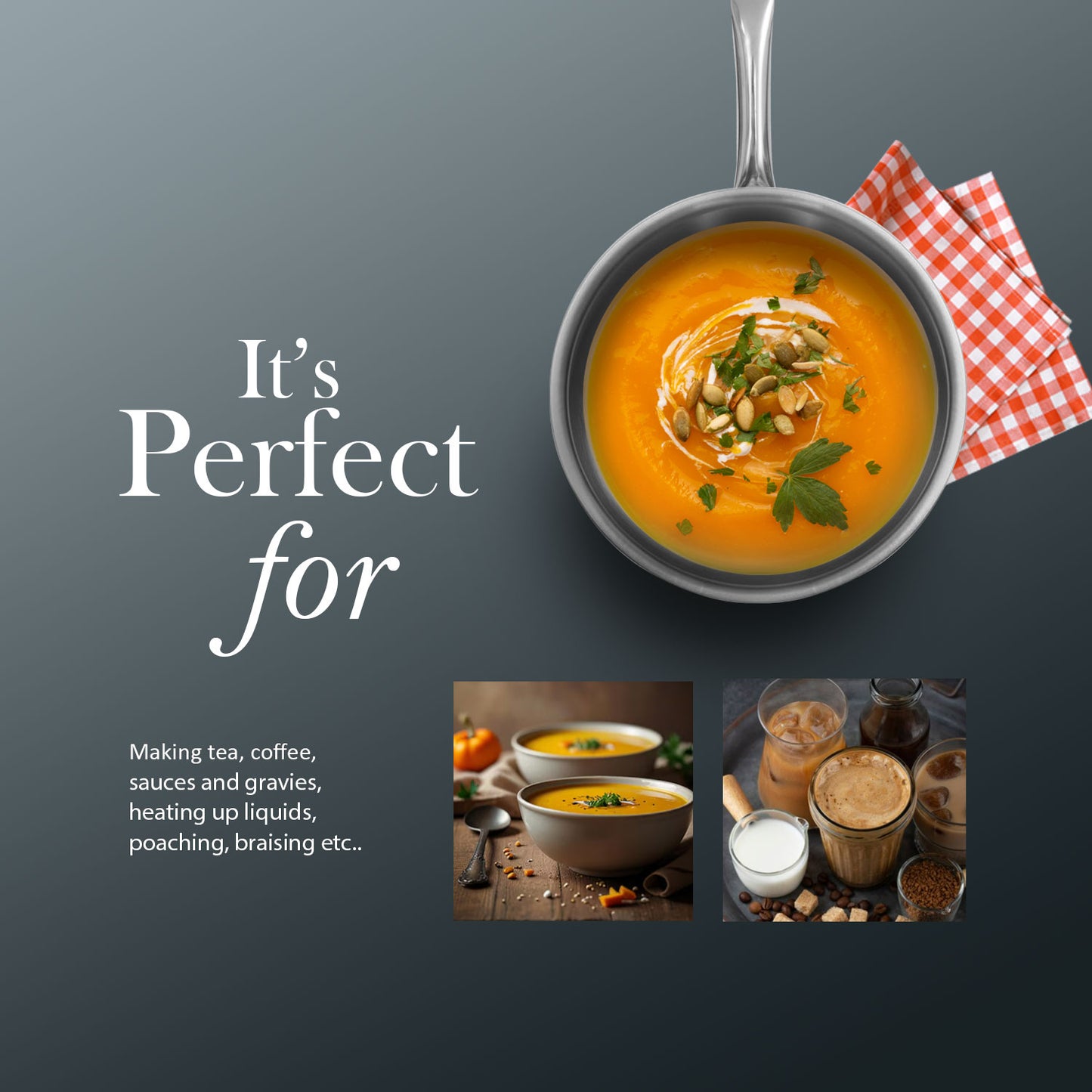 Triply Stainless Steel Saucepan Tube Handle with Lid | Kichera Natural Non Toxic Cookware | Even Heating | Safe for All Stoves