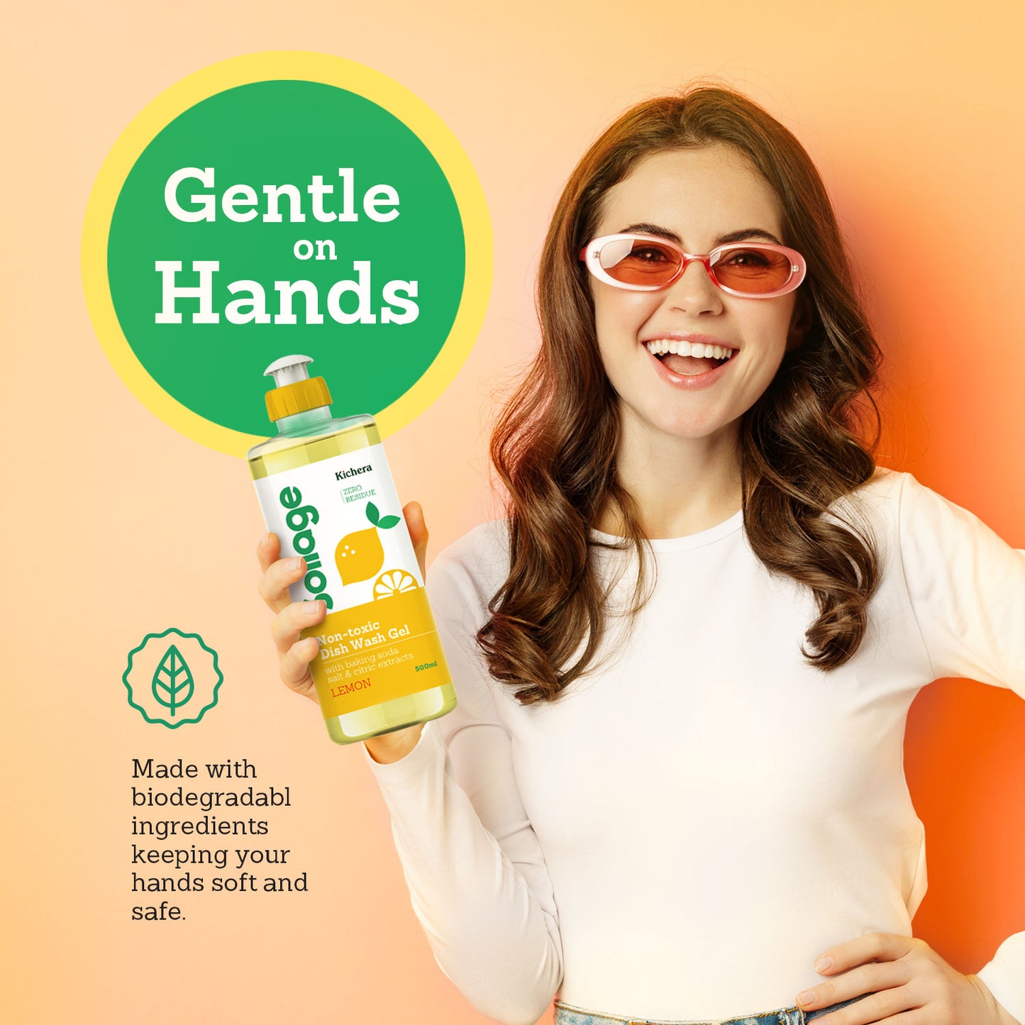 Soilage Organic Dishwash Liquid 500ml | Non Toxic Cookware Cleaner | Natural, Plant-Based, Eco-Friendly Sweet Orange Dish Gel | Baby & Pet Safe