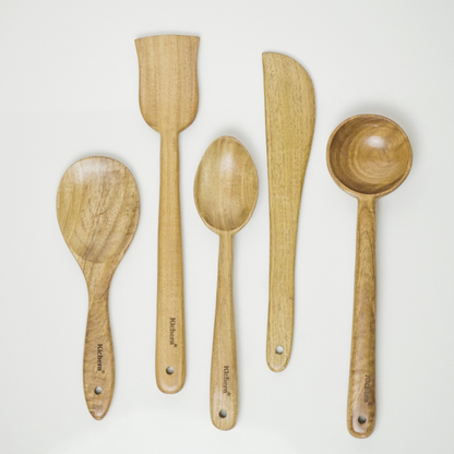 Kichera Natural Wooden Kitchen Utensil Set of 5