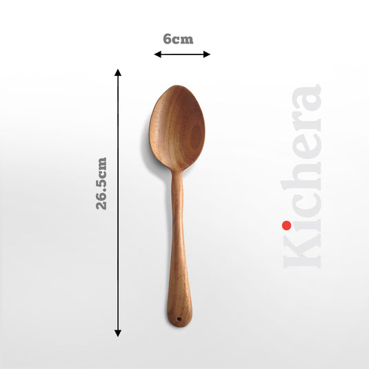 Kichera Neem Wooden Combo of Spatula Compact Ladle Utensils for Cooking Stirring Mixing & Serving