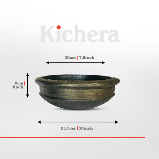 Kichera Pottery Earthen Kadai/Clay Pots for Cooking & Serving