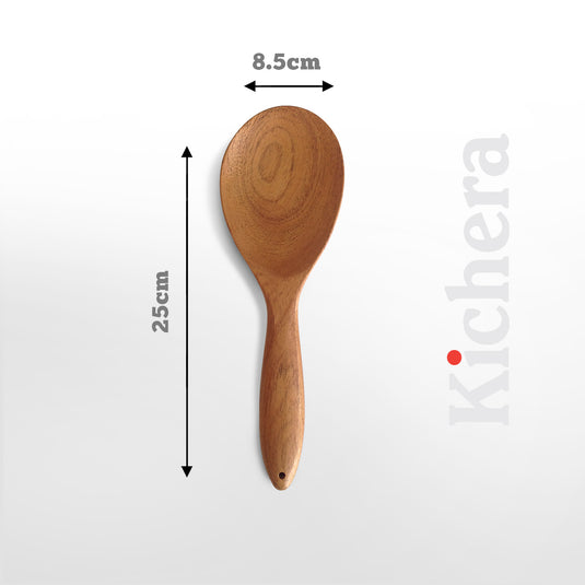 Kichera Wooden Combo of Spatula Compact Ladle Utensils for Cooking Stirring Mixing & Serving