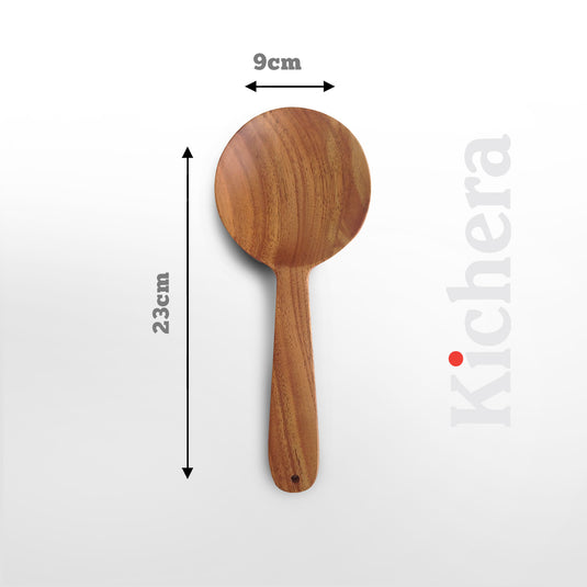 Kichera Neem Wood Compact Ladle, Spatula, Flip Dosa/Roti/Chapati | Kitchen Tools | No Harmful Polish | Naturally Non-Stick | Handmade (SET OF 5)