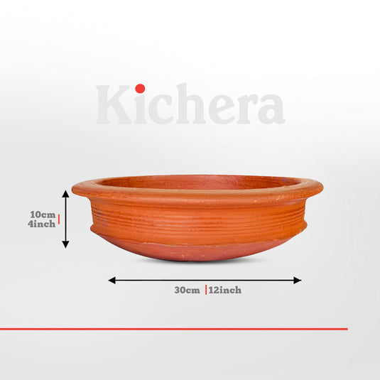 Kichera Pottery Earthen Kadai/Clay Pots for Cooking & Serving