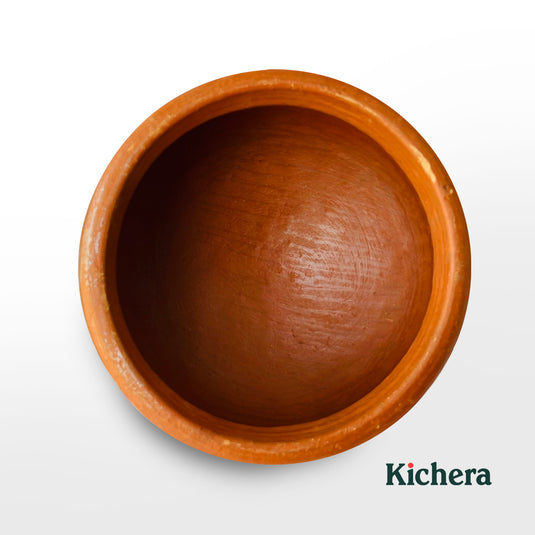 Kichera Unglazed Clay Pot for Cooking & Serving Red Earthen Kadai/Mud Handi