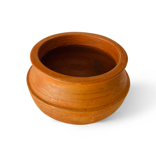 Kichera Unglazed Clay Pot for Cooking & Serving Red Earthen Kadai/Mud Handi