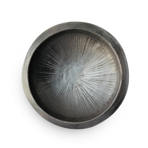 Kichera 9.5 Inch Black Clay Tawa – Natural Earthen Pan for Appam, Pathiri & Frying