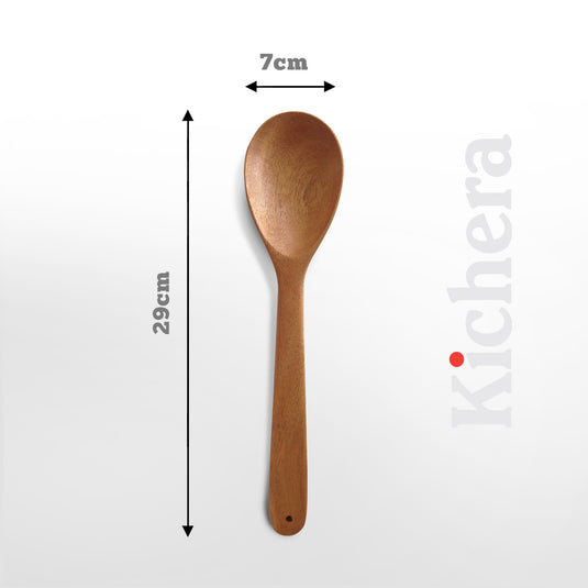 Kichera Neem Wood Compact Ladle, Spatula, Flip Dosa/Roti/Chapati | Kitchen Tools | No Harmful Polish | Naturally Non-Stick | Handmade (SET OF 5)