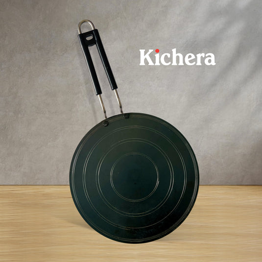 Kichera 100% Pure Iron Dosa Tawa with Stainless Steel Handle: Naturally Non-stick and Durable Cooking Tool