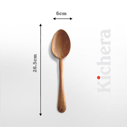Kichera Neem Wood Compact Ladle, Spatula & Dosa Flipper – Handmade Kitchen Tools Set for Roti/Chapati | Natural Polish | Non-Toxic & Non-Stick (Set of 3)