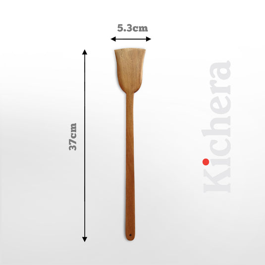 Kichera Neem Wooden Combo of Spatula Compact Ladle Utensils for Cooking Stirring Mixing & Serving