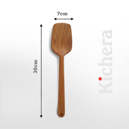 Kichera Neem Wood Compact Ladle, Spatula & Dosa Flipper – Handmade Kitchen Tools Set for Roti/Chapati | Natural Polish | Non-Toxic & Non-Stick (Set of 3)