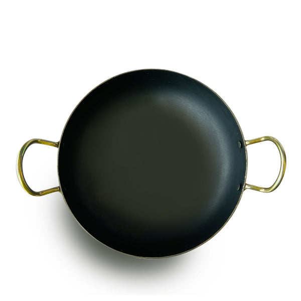 Kichera 100% Pure Iron Kadai with Flat Base |  Durable | Best for Healthy Cooking