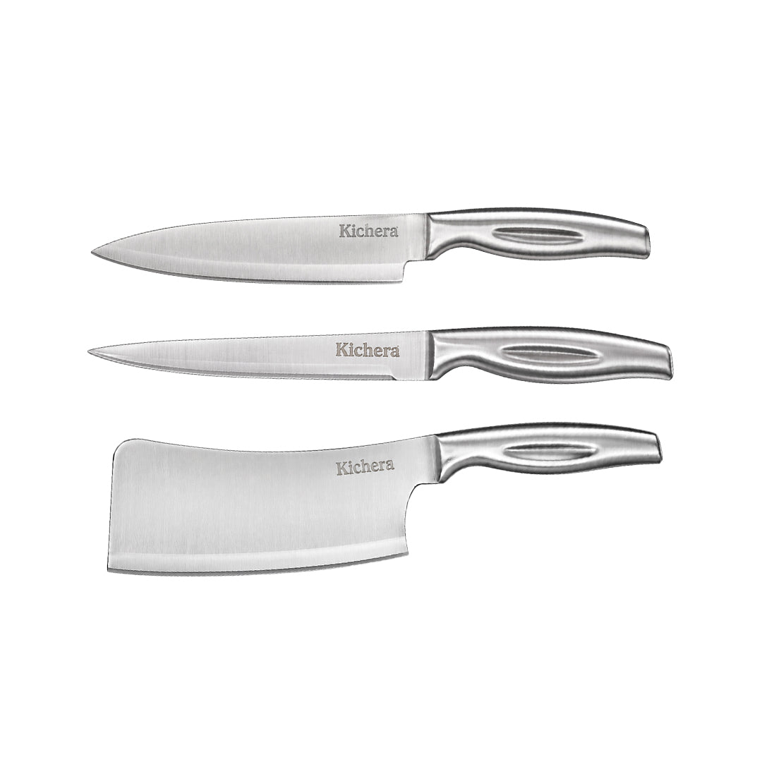 Kichera Stainless Steel Knife Set | 3-Piece Kitchen Essentials
