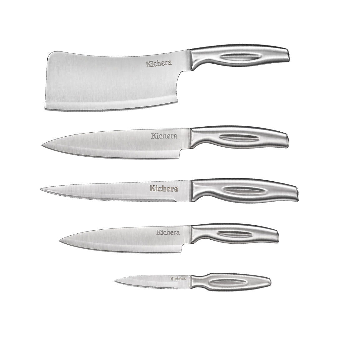 Kichera Stainless Steel Knife Set | 5-Piece Kitchen Essentials