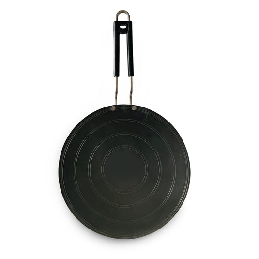 100% Pure Iron Concave Roti Tawa with Stainless Steel Handle: Naturally Non-stick and Durable Cooking Tool