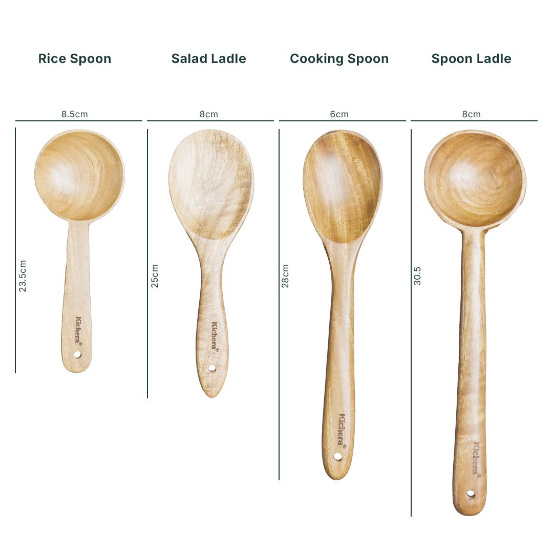 Kichera Natural Wooden Kitchen Utensil Set of 8