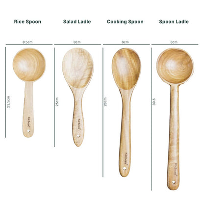 Kichera Natural Wooden Kitchen Utensil Set of 8