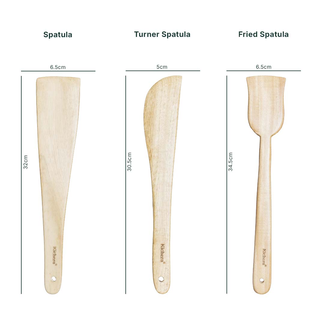 Kichera Natural Wooden Kitchen Utensil Set of 8