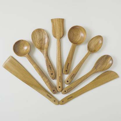 Kichera Natural Wooden Kitchen Utensil Set of 8
